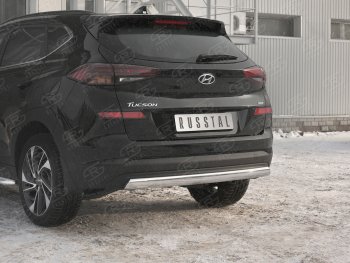 14 999 р. Защита заднего бампера (Ø75x42 мм, нержавейка) Russtal Hyundai Tucson TL рестайлинг (2018-2021)  с доставкой в г. Владивосток. Увеличить фотографию 4