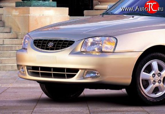 3 599 р. Передний бампер Стандартный Hyundai Accent седан ТагАЗ (2001-2012) (Окрашенный)  с доставкой в г. Владивосток