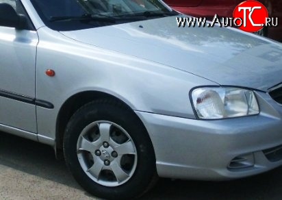 4 999 р. Переднее правое крыло Стандартное Hyundai Accent седан ТагАЗ (2001-2012) (Окрашенное)  с доставкой в г. Владивосток