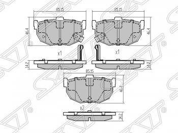 Колодки тормозные SAT (задние) Hyundai Elantra XD седан дорестайлинг (2000-2003)