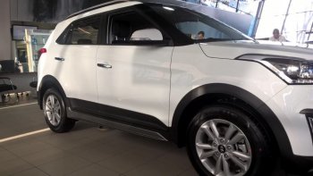 7 349 р. Пластиковые пороги АвтоКрат Hyundai Creta GS дорестайлинг (2015-2019) (Неокрашенные)  с доставкой в г. Владивосток. Увеличить фотографию 2