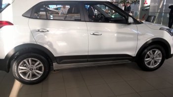 7 349 р. Пластиковые пороги АвтоКрат Hyundai Creta GS дорестайлинг (2015-2019) (Неокрашенные)  с доставкой в г. Владивосток. Увеличить фотографию 3