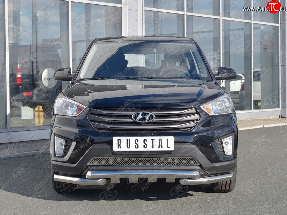 3 749 р. Защитная решётка в воздуховод бампера Berkut (нержавейка) Hyundai Creta GS рестайлинг (2019-2021)  с доставкой в г. Владивосток