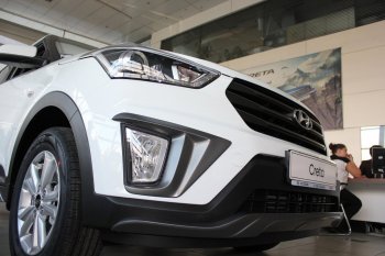 2 269 р. Накладки на ПТФ АвтоКрат Hyundai Creta GS рестайлинг (2019-2021) (Неокрашенные)  с доставкой в г. Владивосток. Увеличить фотографию 2