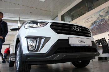 2 269 р. Накладки на ПТФ АвтоКрат Hyundai Creta GS рестайлинг (2019-2021) (Неокрашенные)  с доставкой в г. Владивосток. Увеличить фотографию 3