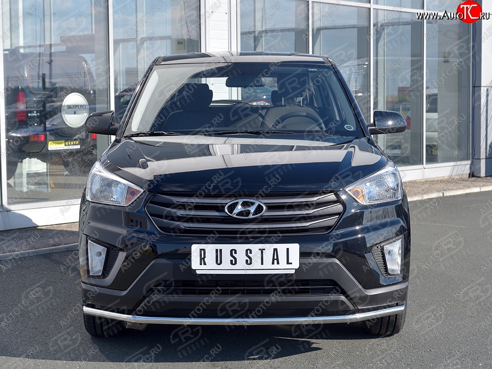 15 599 р. Защита переднего бампера (Ø42 мм, нержавейка) SLITKOFF Hyundai Creta GS дорестайлинг (2015-2019)  с доставкой в г. Владивосток