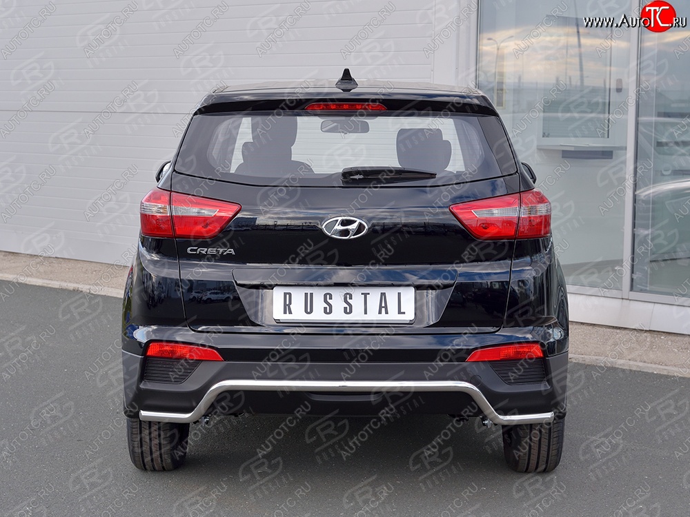 13 999 р. Защита заднего бампера (Ø42 мм волна, нержавейка) SLITKOFF  Hyundai Creta  GS (2015-2021) дорестайлинг, рестайлинг  с доставкой в г. Владивосток