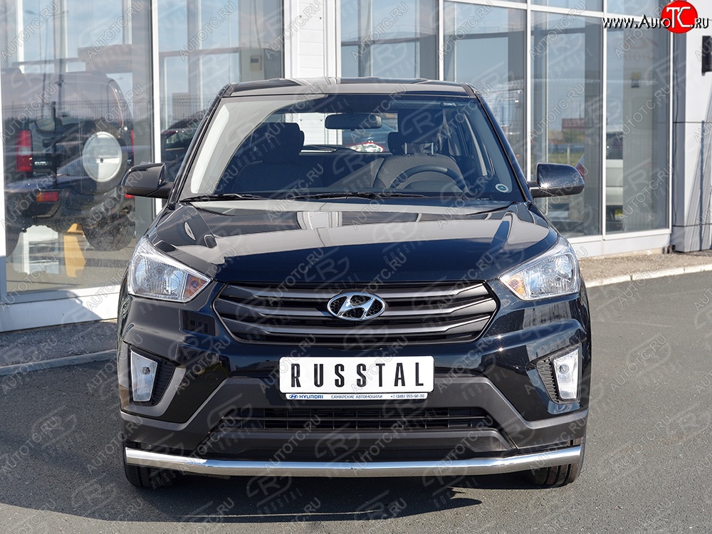 17 349 р. Защита переднего бампера (Ø63 мм, нержавейка) SLITKOFF  Hyundai Creta  GS (2015-2021) дорестайлинг, рестайлинг  с доставкой в г. Владивосток