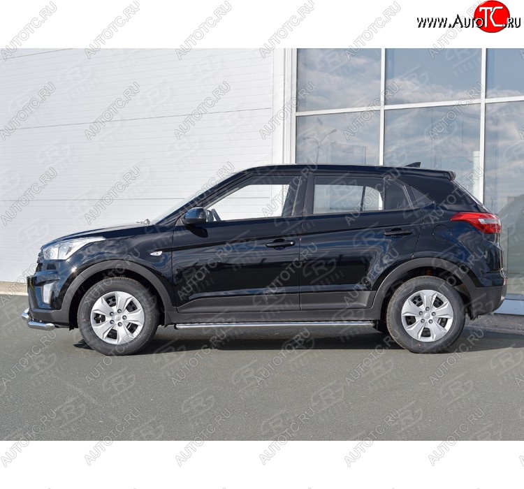 25 849 р. Широкая защита порогов с трубой d42 мм SLITKOFF v2  Hyundai Creta  GS (2015-2021) дорестайлинг, рестайлинг  с доставкой в г. Владивосток