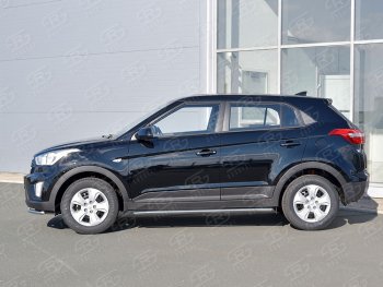 18 349 р. Защита порогов из круглой трубы d42 мм SLITKOFF v3 Hyundai Creta GS дорестайлинг (2015-2019)  с доставкой в г. Владивосток. Увеличить фотографию 3