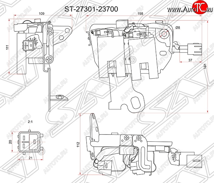 2 349 р. Катушка зажигания SAT  Hyundai Elantra ( XD,  XD2) (2000-2010), Hyundai Tucson  JM (2004-2010), KIA Cerato  1 LD (2003-2008), KIA Sportage  2 JE,KM (2004-2010)  с доставкой в г. Владивосток