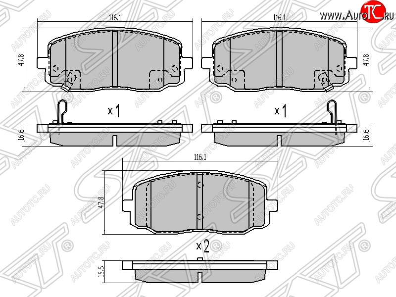 1 129 р. Колодки тормозные SAT (передние)  Hyundai i10  PA (2007-2013), KIA Picanto  1 SA хэтчбэк 5 дв. (2003-2007)  с доставкой в г. Владивосток