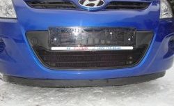 1 469 р. Сетка на бампер Russtal (черная)  Hyundai i20  PB (2008-2012) хэтчбэк дорестайлинг  с доставкой в г. Владивосток. Увеличить фотографию 6