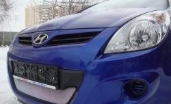 1 539 р. Сетка на бампер Russtal (хром)  Hyundai i20  PB (2008-2012) хэтчбэк дорестайлинг  с доставкой в г. Владивосток. Увеличить фотографию 3