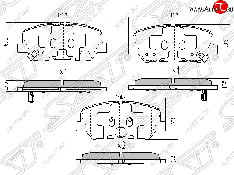 1 399 р. Колодки тормозные SAT (задние) Hyundai I30 2 GD дорестайлинг универсал (2011-2015)  с доставкой в г. Владивосток