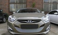 2 349 р. Сетка на бампер Russtal (хром) Hyundai I40 1 VF дорестайлинг седан (2011-2015)  с доставкой в г. Владивосток. Увеличить фотографию 2