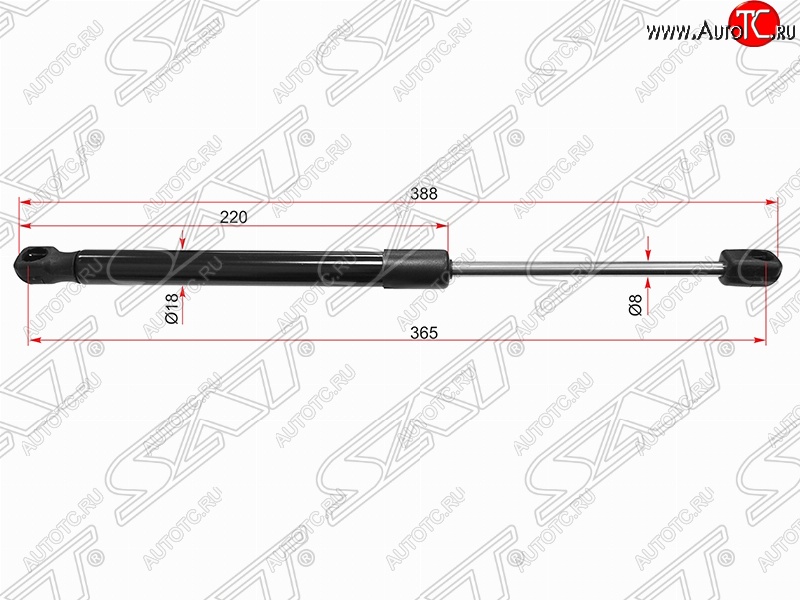 1 169 р. Упор капота SAT (газовый)  Hyundai I40  1 VF (2011-2019) дорестайлинг седан, дорестайлинг универсал, рестайлинг седан, рестайлинг универсал  с доставкой в г. Владивосток