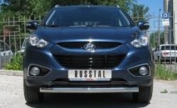 15 499 р. Одинарная защита переднего бампера диаметром 76 мм SLITKOFF Hyundai IX35 LM дорестайлинг (2009-2013)  с доставкой в г. Владивосток. Увеличить фотографию 1