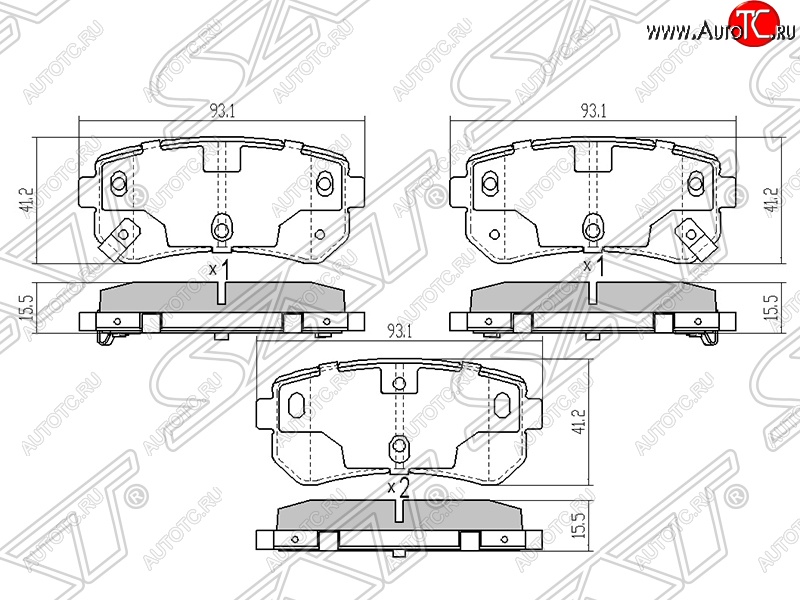 599 р. Колодки тормозные задние SAT Hyundai Tucson LM (2010-2017)  с доставкой в г. Владивосток