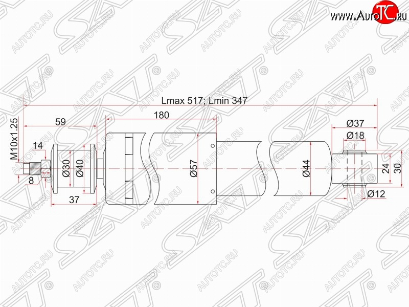 1 879 р. Амортизатор передний SAT  Hyundai Porter  HR (2005-2018), KIA Bongo  PU (2004-2025)  с доставкой в г. Владивосток