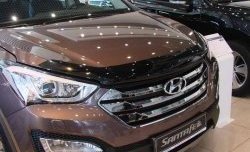 3 299 р. Дефлектор капота NovLine  Hyundai Santa Fe  DM (2012-2016) дорестайлинг  с доставкой в г. Владивосток. Увеличить фотографию 1