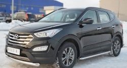 26 999 р. Широкая защита порогов SLITKOFF Hyundai Santa Fe DM дорестайлинг (2012-2016)  с доставкой в г. Владивосток. Увеличить фотографию 4