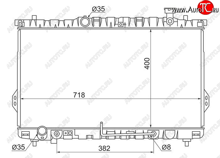 9 999 р. Радиатор двигателя SAT (пластинчатый,2.0/2.4/2.7, МКПП/АКПП)  Hyundai Santa Fe  SM (2000-2012)  с доставкой в г. Владивосток