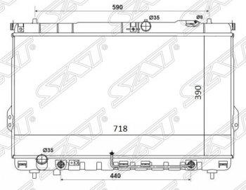 Радиатор двигателя SAT (трубчатый, DIESEL, АКПП) Hyundai Santa Fe SM (2000-2012)