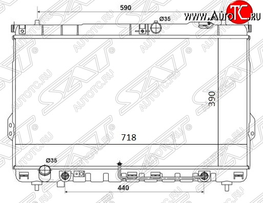 10 599 р. Радиатор двигателя SAT (трубчатый, DIESEL, АКПП) Hyundai Santa Fe SM (2000-2012)  с доставкой в г. Владивосток