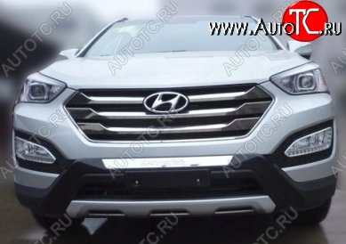 14 399 р. Накладка на передний бампер CT v2 Hyundai Santa Fe DM дорестайлинг (2012-2016) (Неокрашенная)  с доставкой в г. Владивосток