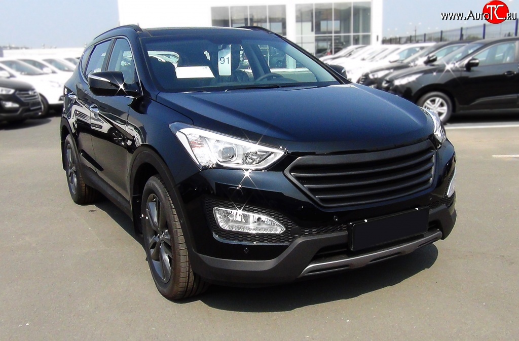 6 849 р. Решётка радиатора RA Hyundai Santa Fe DM дорестайлинг (2012-2016) (Поверхность глянец (под окраску), Неокрашенная)  с доставкой в г. Владивосток