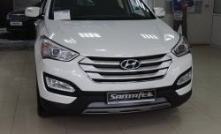 1 539 р. Сетка на бампер Russtal (хром)  Hyundai Santa Fe  DM (2012-2016) дорестайлинг  с доставкой в г. Владивосток. Увеличить фотографию 2