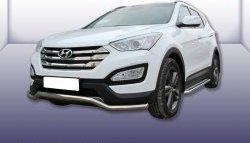 Фигурная защита переднего бампера диаметром 57 мм Slitkoff Hyundai (Хюндаи) Santa Fe (Санта)  DM (2012-2016) DM дорестайлинг