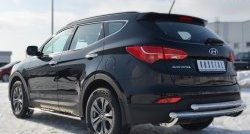 17 399 р. Защита заднего бампера (2 трубы Ø63 мм, нержавейка) SLITKOFF Hyundai Santa Fe DM дорестайлинг (2012-2016)  с доставкой в г. Владивосток. Увеличить фотографию 3