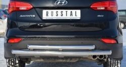 17 399 р. Защита заднего бампера (2 трубы Ø63 мм, нержавейка) SLITKOFF Hyundai Santa Fe DM дорестайлинг (2012-2016)  с доставкой в г. Владивосток. Увеличить фотографию 4