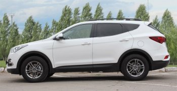 10 349 р. Комплект рейлингов АПС  Hyundai Santa Fe  DM (2012-2019) дорестайлинг, рестайлинг (Черные, без поперечин)  с доставкой в г. Владивосток. Увеличить фотографию 2