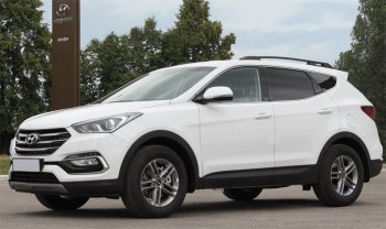 10 349 р. Комплект рейлингов АПС  Hyundai Santa Fe  DM (2012-2019) дорестайлинг, рестайлинг (Черные, без поперечин)  с доставкой в г. Владивосток. Увеличить фотографию 3