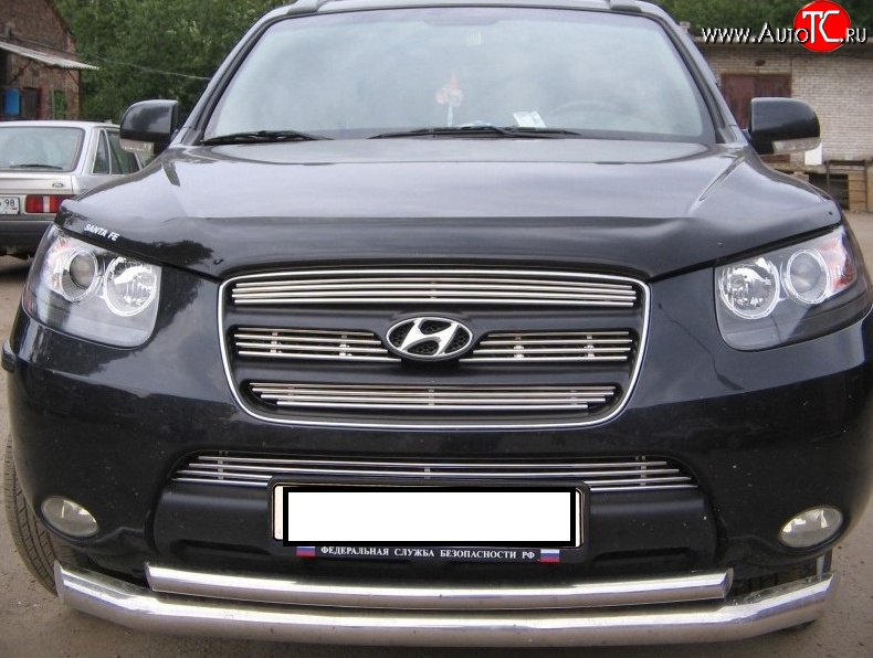 3 999 р. Декоративная вставка воздухозаборника Berkut Hyundai Santa Fe CM дорестайлинг (2006-2009)  с доставкой в г. Владивосток