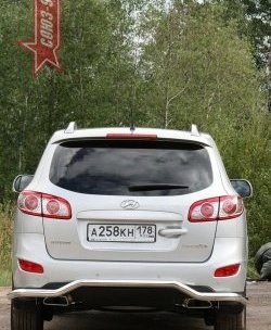 11 159 р. Защита заднего бампера Souz-96 (d60) Hyundai Santa Fe CM рестайлинг (2009-2012)  с доставкой в г. Владивосток. Увеличить фотографию 3