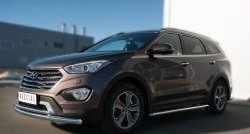 16 249 р. Защита переднего бампера (2 трубыØ63 и 42 мм, нержавейка) SLITKOFF  Hyundai Grand Santa Fe  1 DM (2013-2016) дорестайлинг  с доставкой в г. Владивосток. Увеличить фотографию 4