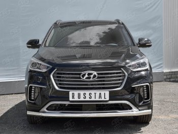 16 999 р. Одинарная защита переднего бампера диаметром 63 мм SLITKOFF  Hyundai Grand Santa Fe  1 DM (2016-2018) рестайлинг  с доставкой в г. Владивосток. Увеличить фотографию 3