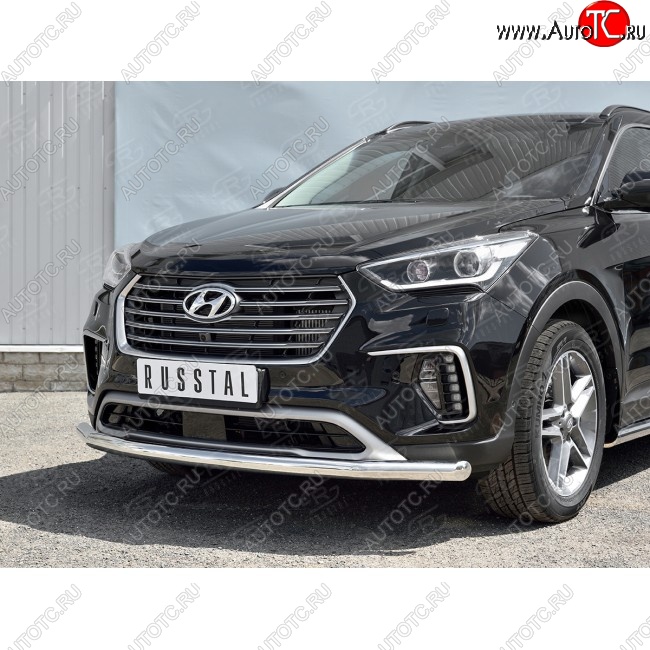 16 999 р. Одинарная защита переднего бампера диаметром 63 мм SLITKOFF  Hyundai Grand Santa Fe  1 DM (2016-2018) рестайлинг  с доставкой в г. Владивосток