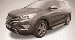 13 349 р. Алюминиевые пороги Slitkoff Optima Silver  Hyundai Grand Santa Fe  1 DM (2013-2016) дорестайлинг  с доставкой в г. Владивосток. Увеличить фотографию 2