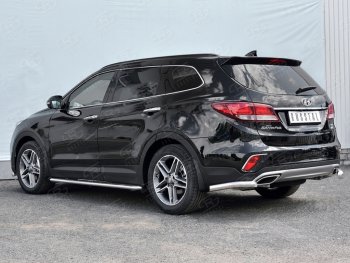 17 999 р. Защита заднего бампера (Ø63 мм уголки, нержавейка) SLITKOFF  Hyundai Grand Santa Fe  1 DM (2016-2018) рестайлинг  с доставкой в г. Владивосток. Увеличить фотографию 3