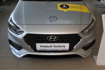 4 999 р. Накладка на передний бампер АвтоКрат Hyundai Solaris HCR седан дорестайлинг (2017-2020) (Неокрашенная)  с доставкой в г. Владивосток. Увеличить фотографию 4