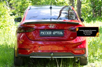 1 759 р. Лип спойлер RA  Hyundai Solaris  HCR (2017-2022) седан дорестайлинг, седан рестайлинг (Неокрашенный)  с доставкой в г. Владивосток. Увеличить фотографию 2