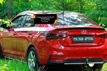 1 759 р. Лип спойлер RA  Hyundai Solaris  HCR (2017-2022) седан дорестайлинг, седан рестайлинг (Неокрашенный)  с доставкой в г. Владивосток. Увеличить фотографию 3