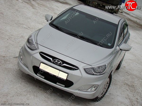 1 149 р. Реснички MV  Hyundai Solaris  RBr (2010-2014) седан дорестайлинг, хэтчбэк дорестайлинг (Неокрашенные)  с доставкой в г. Владивосток