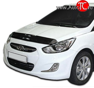 2 699 р. Дефлектор капота NovLine Hyundai Solaris RBr хэтчбэк дорестайлинг (2010-2014)  с доставкой в г. Владивосток