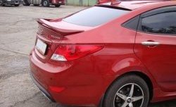 3 299 р. Козырёк на заднее лобовое стекло Sport v2 Hyundai Solaris RBr седан рестайлинг (2014-2017) (Неокрашенный)  с доставкой в г. Владивосток. Увеличить фотографию 3